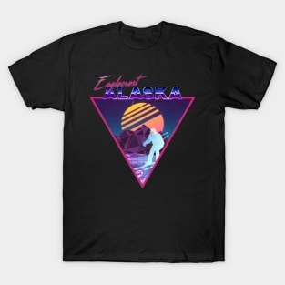 Retro Vaporwave Ski Mountain | Eaglecrest Alaska | Shirts, Stickers, and More! T-Shirt